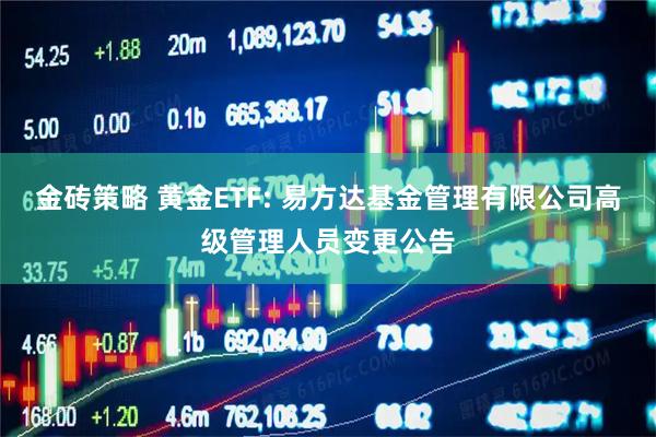 金砖策略 黄金ETF: 易方达基金管理有限公司高级管理人员变更公告